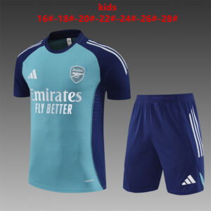 Arsenal 2025-26 Green Short Sleeve Kids Training Kit