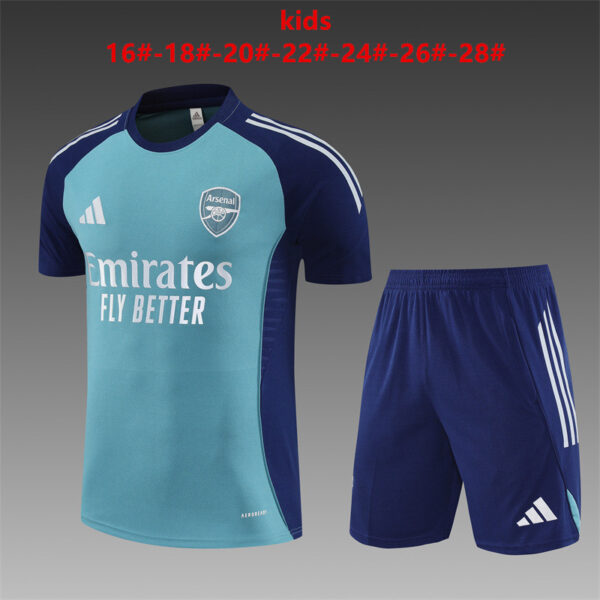 Arsenal 2025-26 Green Short Sleeve Kids Training Kit