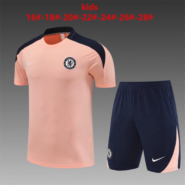 Chelsea 2025-26 Pink Short Sleeve Kids Training Kit