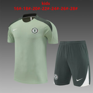 Chelsea 2025-26 Light Green Short Sleeve Kids Training Kit