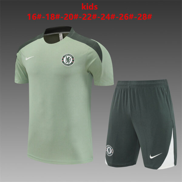 Chelsea 2025-26 Light Green Short Sleeve Kids Training Kit