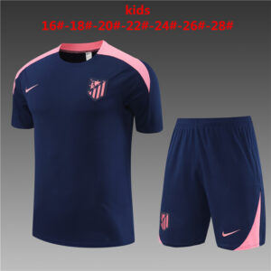 Atletico Madrid 2024-25 Royal Blue Short Sleeve Kids Training Kit