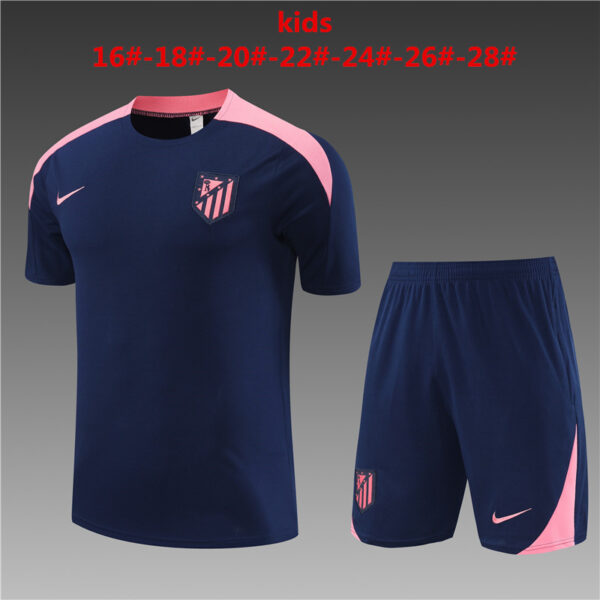 Atletico Madrid 2024-25 Royal Blue Short Sleeve Kids Training Kit