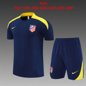 Atletico Madrid 2025-26 Royal Blue Short Sleeve Kids Training Kit