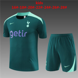 Tottenham Hotspur 2024-25 Dark Green Short Sleeve Kids Training Kit