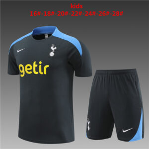 Tottenham Hotspur 2024-25 Dark Grey Short Sleeve Kids Training Kit