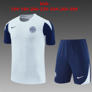 Inter Milan 2025-26 Light Grey Short Sleeve Kids Training Kit