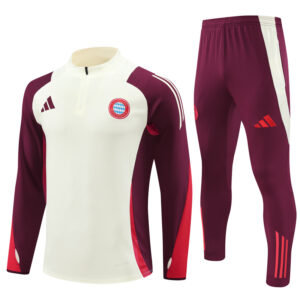 Bayern Munich 2024-25 White Half Zip Long Sleeve Training Kit