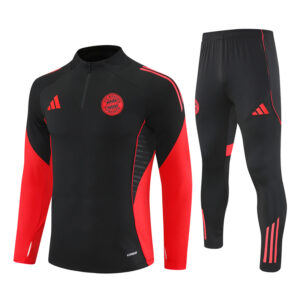 Bayern Munich 2025-26 Black Half Zip Long Sleeve Training Kit