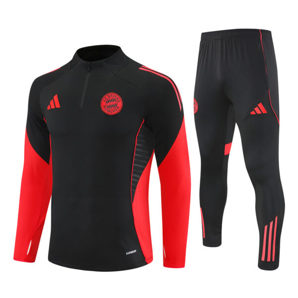 Bayern Munich 2025-26 Black Half Zip Long Sleeve Training Kit