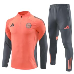Bayern Munich 2025-26 Orange Half Zip Long Sleeve Training Kit