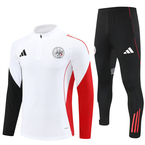 Ajax 2025-26 White Half Zip Long Sleeve Training Kit
