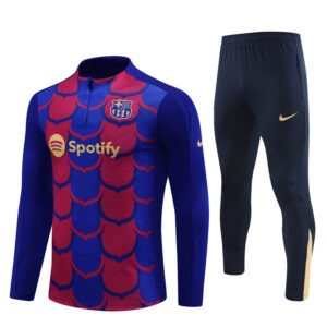 Barcelona 2024-25 Red Blue (Camo Edition) Half Zip Long Sleeve Training Kit