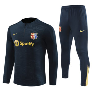 Barcelona 2024-25 Royal Blue (Embossed Edition) Half Zip Long Sleeve Training Kit