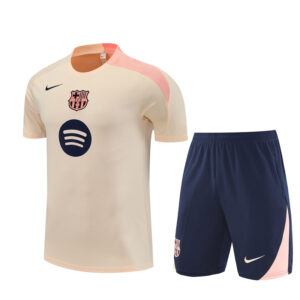 Barcelona 2025-26 Beige Short Sleeve Training Kit