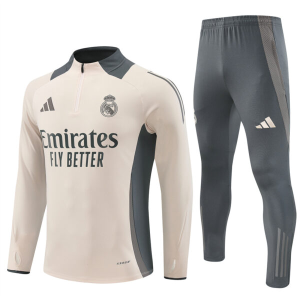 Real Madrid 2024-25 Apricot Half Zip Long Sleeve Training Kit