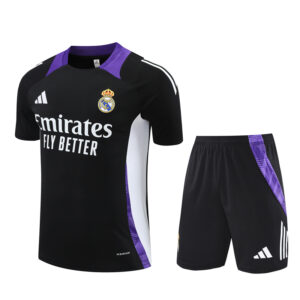 Real Madrid 2024-25 Black Purple Short Sleeve Training Kit