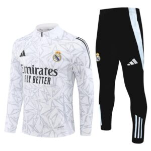 Real Madrid 2024-25 White Grey (Camo Edition) Half Zip Long Sleeve Training Kit