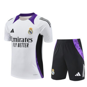 Real Madrid 2024-25 White Purple Short Sleeve Training Kit