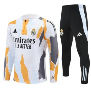 Real Madrid 2024-25 Yellow White (Camo Edition) Half Zip Long Sleeve Training Kit