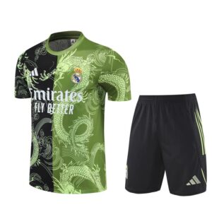 Real Madrid 2025-26 Black Green Short Sleeve Training Kit