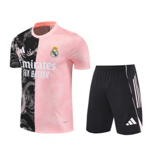 Real Madrid 2025-26 Black Pink Short Sleeve Training Kit