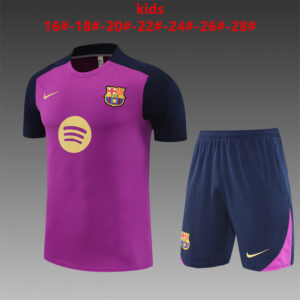 Barcelona 2025-26 Purple Short Sleeve Kids Training Kit
