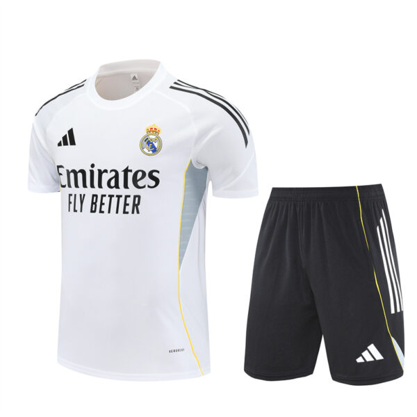 Real Madrid 2025-26 White Short Sleeve Training Kit