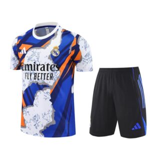 Real Madrid 2025-26 Yellow Blue (Camo Edition) Short Sleeve Training Kit