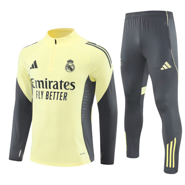 Real Madrid 2025-26 Yellow Half Zip Long Sleeve Training Kit