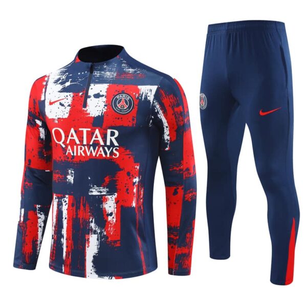PSG 2024-25 Red Blue (Camo Edition) Half Zip Long Sleeve Training Kit