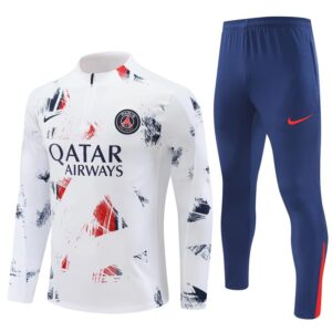 PSG 2024-25 White (Camo Edition) Half Zip Long Sleeve Training Kit