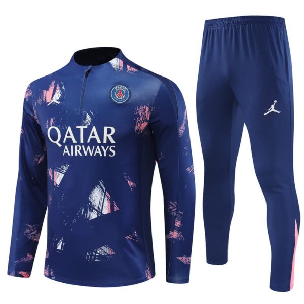 PSG Jordan 2024-25 Royal Blue (Camo Edition) Half Zip Long Sleeve Training Kit