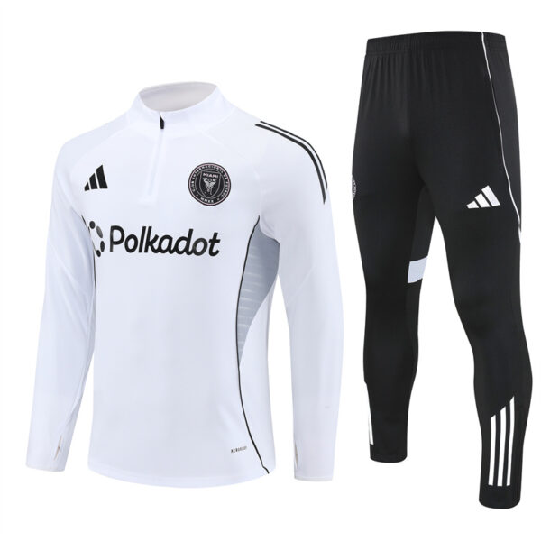 Inter Miami 2025-26 White Half Zip Long Sleeve Training Kit