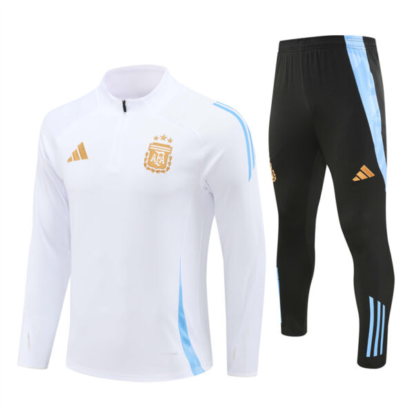 Argentina 2024-25 White Half Zip Long Sleeve Training Kit