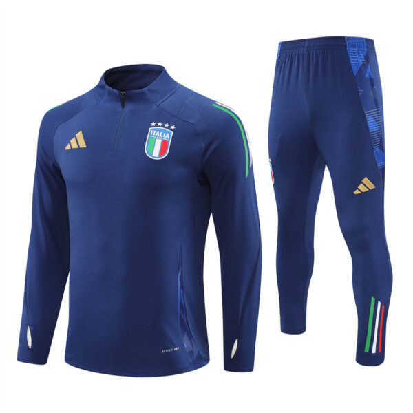 Italy 2024-25 Royal Blue Half Zip Long Sleeve Training Kit
