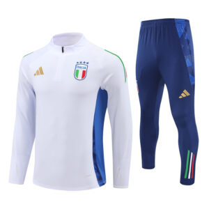 Italy 2024-25 White Half Zip Long Sleeve Training Kit