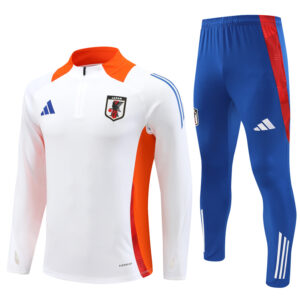 Japan 2024-25 White Half Zip Long Sleeve Training Kit