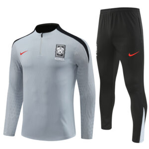 Korea 2024-25 Light Grey Half Zip Long Sleeve Training Kit