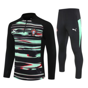 Portugal 2025-26 Green Black (Camo Edition) Half Zip Long Sleeve Training Kit