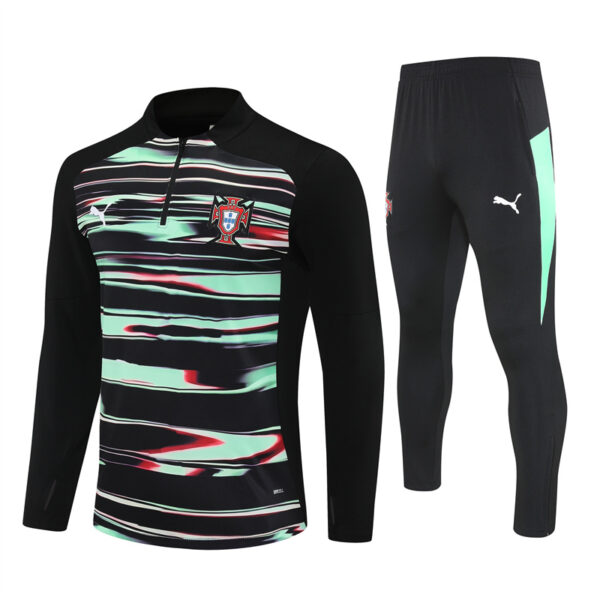Portugal 2025-26 Green Black (Camo Edition) Half Zip Long Sleeve Training Kit