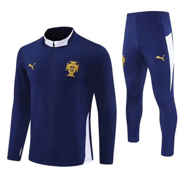 Portugal 2025-26 Royal Blue Half Zip Long Sleeve Training Kit