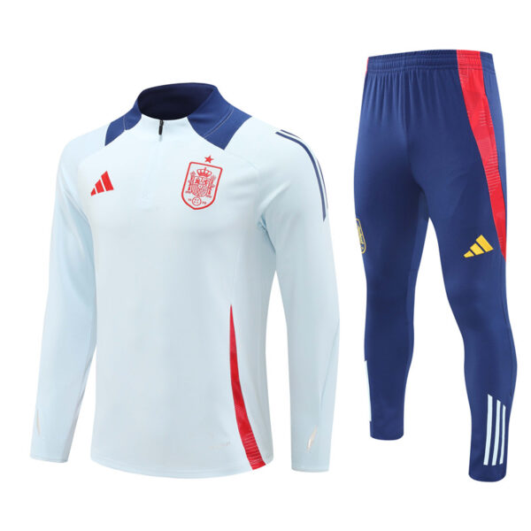 Spain 2024-25 Light Blue Half Zip Long Sleeve Training Kit