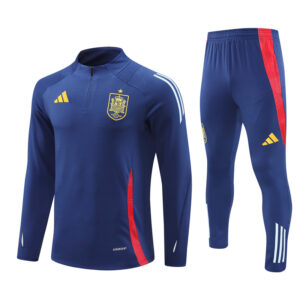 Spain 2024-25 Royal Blue Half Zip Long Sleeve Training Kit