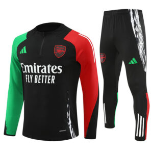 Arsenal 2024-25 Black Half Zip Long Sleeve Training Kit