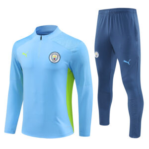 Manchester City 2024-25 Light Blue Half Zip Long Sleeve Training Kit