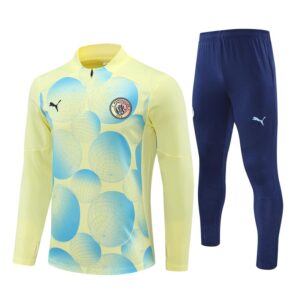 Manchester City 2024-25 Light Yellow (Camo Edition) Half Zip Long Sleeve Training Kit
