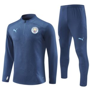 Manchester City 2024-25 Royal Blue (Embossed Edition) Half Zip Long Sleeve Training Kit