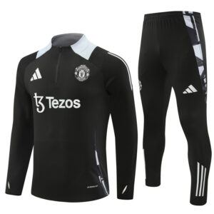 Manchester United 2024-25 Black Half Zip Long Sleeve Training Kit