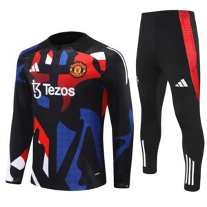 Manchester United 2024-25 Black (Camo Edition) Half Zip Long Sleeve Training Kit